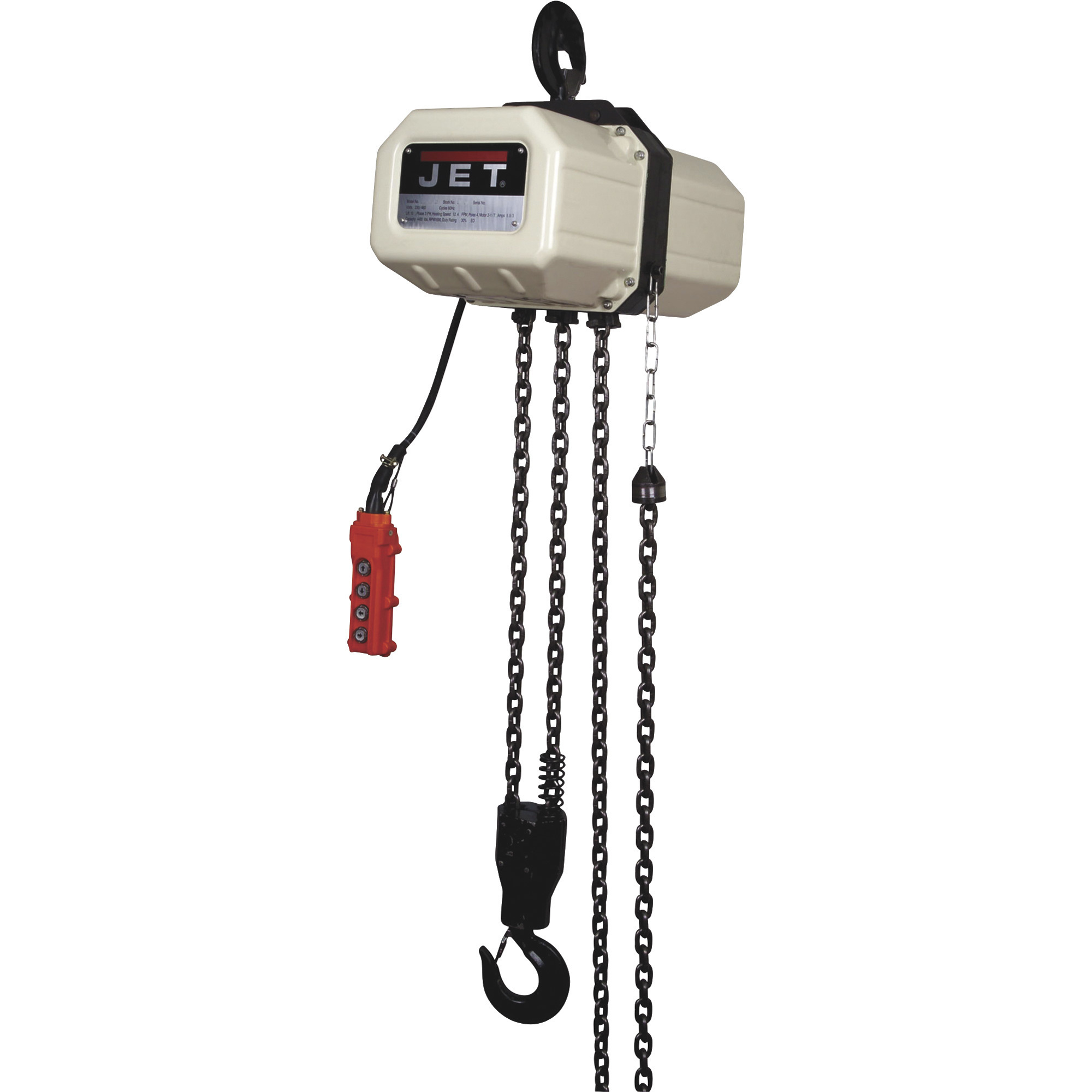 JET 1/2 SS Series Electric Chain Hoist, 1/2-Ton Capacity, 15ft. Lift, 1-Phase, Model# 1/2SS-1C-15
